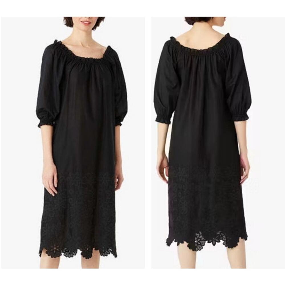 KATE SPADE BRODERIE ANGLAISE MIDI DRESS 100% COTTON SIZE SMALL